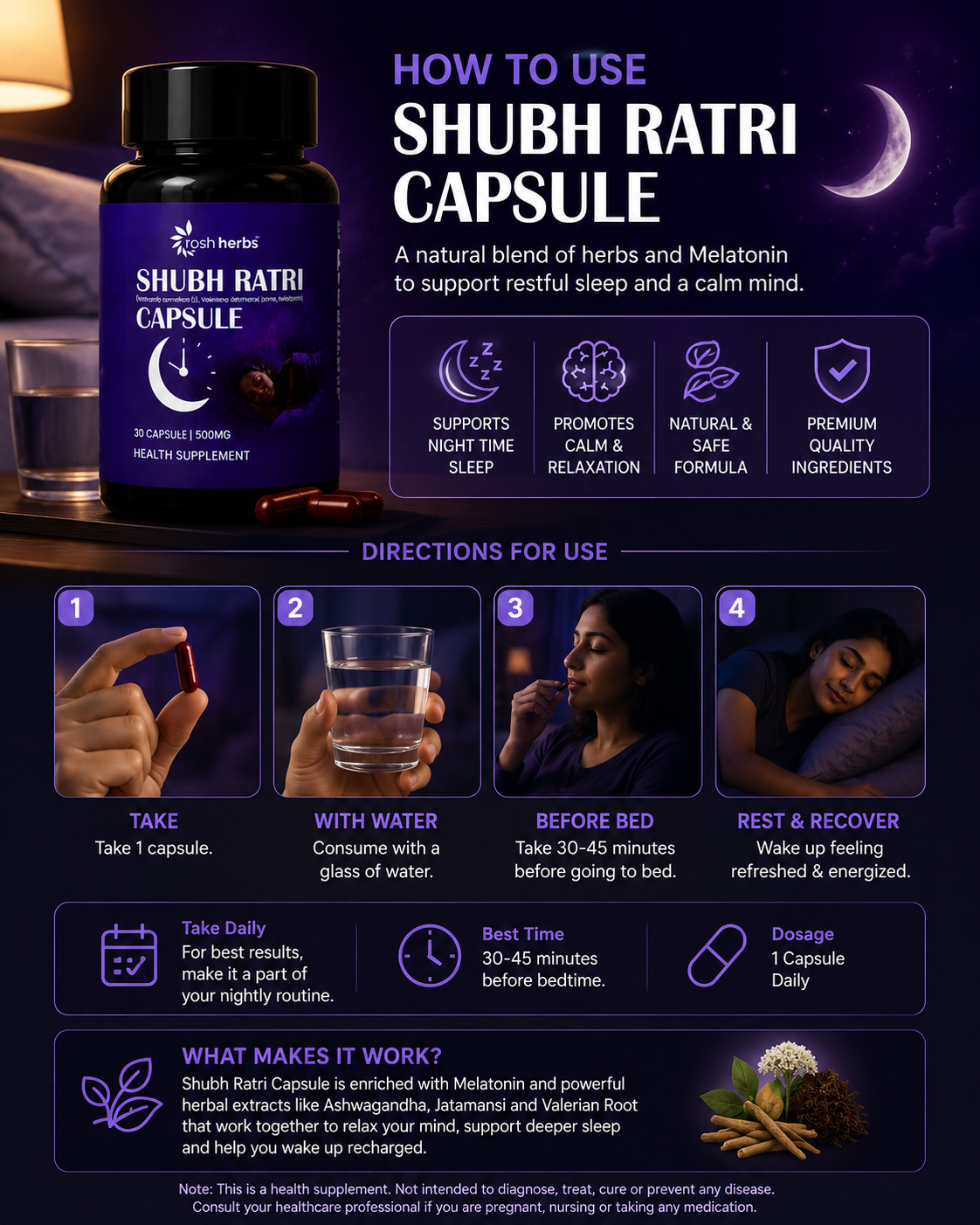 Shubh Ratri Deep Sleep Capsule – 30 Caps | Natural & Non-Habit Forming
